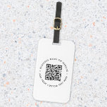 QR-code minimaliseert eenvoudige, witte, schone Bagagelabel<br><div class="desc">Een eenvoudige sjabloon van het douane witte QR code bagagelabel in een moderne minimalistische stijl die gemakkelijk met uw code QR,  bedrijfsnaam of website en douanetekst kan worden bijgewerkt,  bijvoorbeeld aftasten me aan... </div>