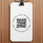 QR-code minimaliseert eenvoudige, witte, schone Bagagelabel<br><div class="desc">Een eenvoudige sjabloon van het douane witte QR code bagagelabel in een moderne minimalistische stijl die gemakkelijk met uw code QR,  bedrijfsnaam of website en douanetekst kan worden bijgewerkt,  bijvoorbeeld aftasten me aan... </div>