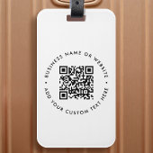 QR-code minimaliseert eenvoudige, witte, schone Bagagelabel