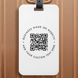 QR-code minimaliseert eenvoudige, witte, schone Bagagelabel