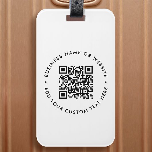 QR-code minimaliseert eenvoudige, witte, schone Bagagelabel