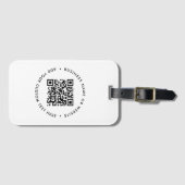 QR-code minimaliseert eenvoudige, witte, schone Bagagelabel (Voorkant (horizontaal))
