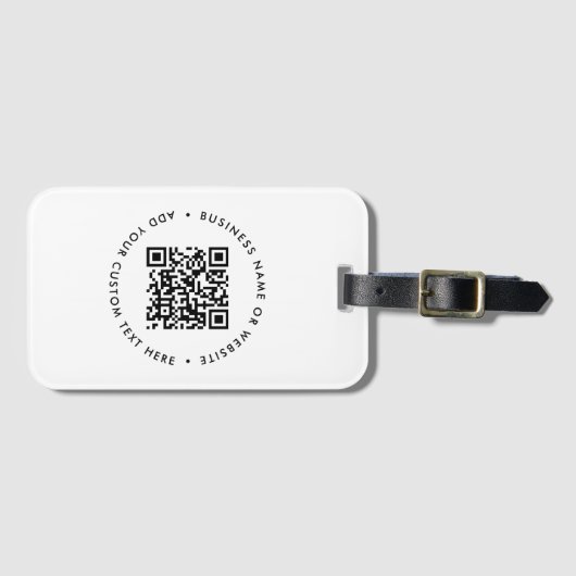 QR-code minimaliseert eenvoudige, witte, schone Bagagelabel (Voorkant (horizontaal))