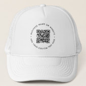 QR-code minimaliseert eenvoudige, witte, schone Trucker Pet (Voorkant)