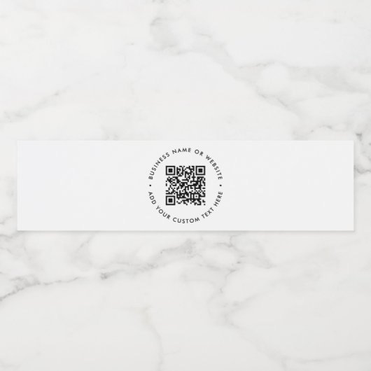 QR-code minimaliseert eenvoudige, witte, schone Waterfles Etiket (Enkel label)