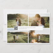 QR Code Minimalist 5 foto Modern Verloving Save The Date (Achterkant)