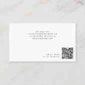 QR code minimalist elegant name script blush Visitekaartje (Achterkant)