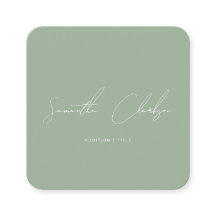 QR Code Minimalist Saliegroen Handgeschreven Scrip