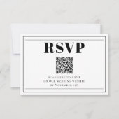 QR Code Minimalist Zwart-wit RSVP-kaart RSVP Kaartje (Voorkant)