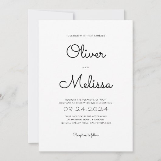 QR-code Minimalistisch Chic Script Alles in één br Kaart (Voorkant)