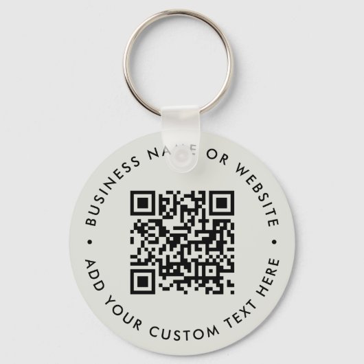 QR-code | Minimalistisch eenvoudig grijs budget Sleutelhanger (Achterkant)