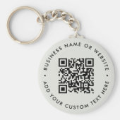 QR-code | Minimalistisch eenvoudig grijs budget Sleutelhanger (Voorkant)