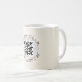 QR Code Minimalistisch Eenvoudig Grijs Koffiemok (Voorkant rechts)