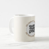 QR Code Minimalistisch Eenvoudig Grijs Koffiemok (Voorkant links)