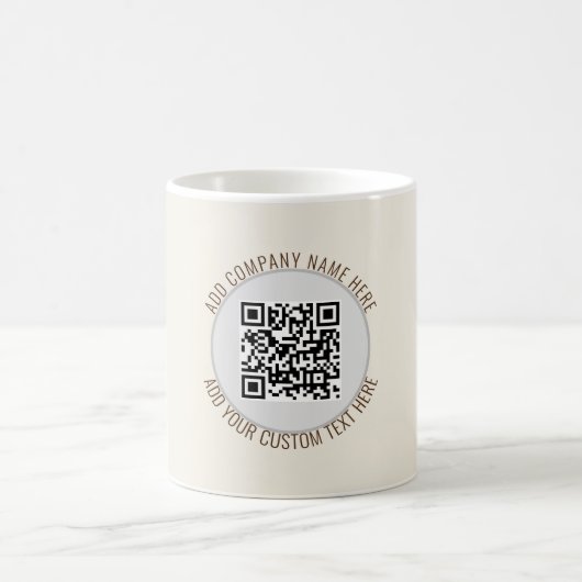 QR Code Minimalistisch Eenvoudig Grijs Koffiemok (Center)