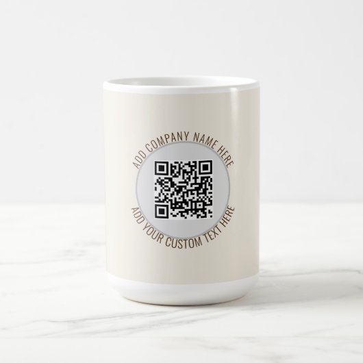 QR Code Minimalistisch Eenvoudig Grijs Koffiemok (Center)