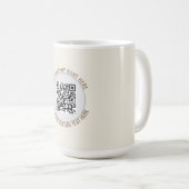 QR Code Minimalistisch Eenvoudig Grijs Koffiemok (Voorkant rechts)
