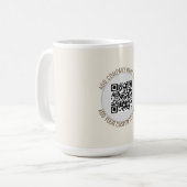 QR Code Minimalistisch Eenvoudig Grijs Koffiemok (Voorkant links)