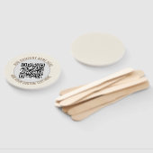 QR Code Minimalistisch Eenvoudig Grijs Rond Budget Handwaaier (Niet-gemonteerd)