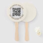 QR Code Minimalistisch Eenvoudig Grijs Rond Budget Handwaaier (Voorkant en achterkant)