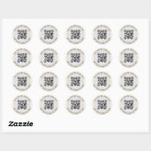 QR Code Minimalistisch Eenvoudig Grijs Rond Budget Ronde Sticker (Vel)