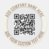 QR Code Minimalistisch Eenvoudig Grijs Rond Budget Ronde Sticker (Voorkant)