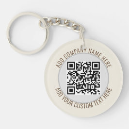 QR Code Minimalistisch Eenvoudig Grijs Rond Budget Sleutelhanger