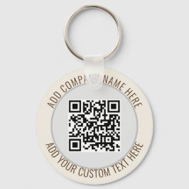 QR Code Minimalistisch Eenvoudig Grijs Rond Budget Sleutelhanger