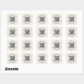 QR Code Minimalistisch Eenvoudig Grijs Rond Budget Vierkante Sticker (Vel)