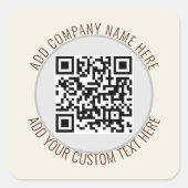 QR Code Minimalistisch Eenvoudig Grijs Rond Budget Vierkante Sticker (Voorkant)