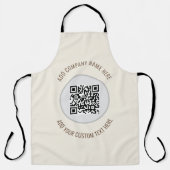 QR-code minimalistisch eenvoudig grijs Schort (Voorkant)