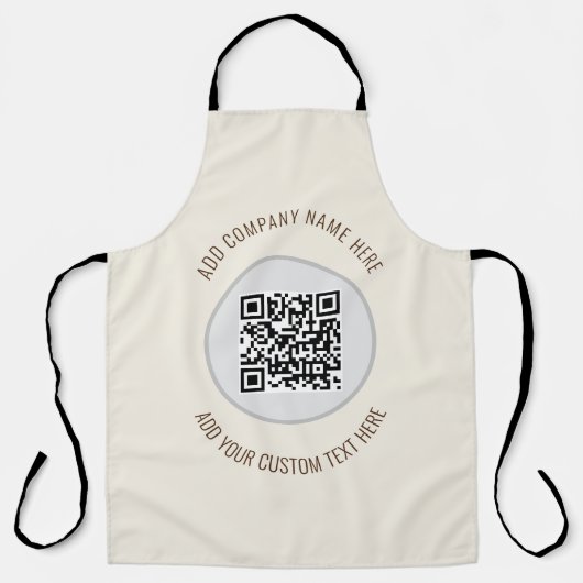 QR-code minimalistisch eenvoudig grijs Schort (Voorkant)