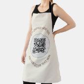 QR-code minimalistisch eenvoudig grijs Schort (Insitu)