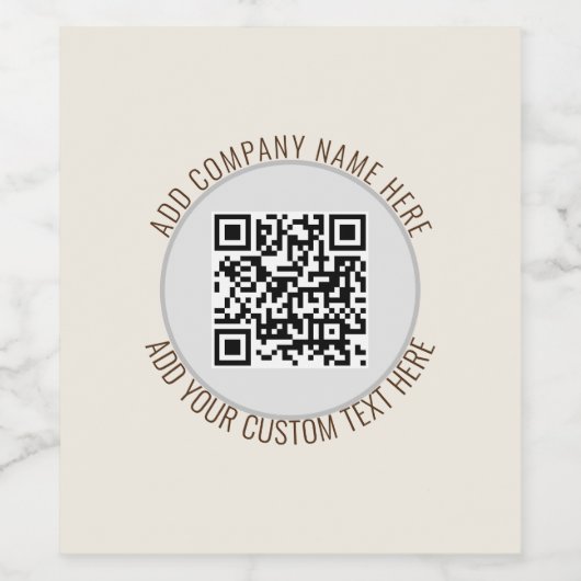 QR-code minimalistisch eenvoudig grijs Wijn Etiket (Enkel label)