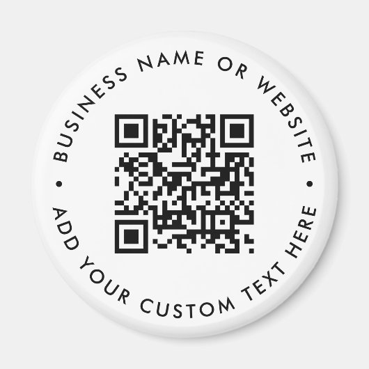 QR-code Minimalistisch, eenvoudig wit rondje reini Magneet (Voorkant)