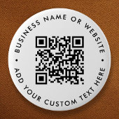QR-code Minimalistisch, eenvoudig wit rondje reini Ronde Button 5,7 Cm