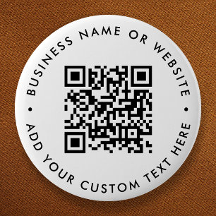 QR-code Minimalistisch, eenvoudig wit rondje reini Ronde Button 5,7 Cm