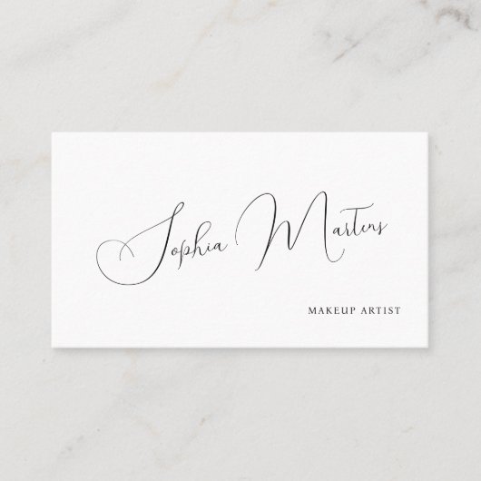 QR-code minimalistisch elegant naamschrift Visitekaartje (Voorkant)