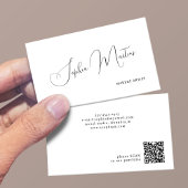 QR-code minimalistisch elegant naamschrift Visitekaartje