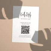 QR Code minimalistisch handgeschreven script bruil RSVP Kaartje