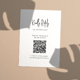 QR Code minimalistisch handgeschreven script bruil RSVP Kaartje