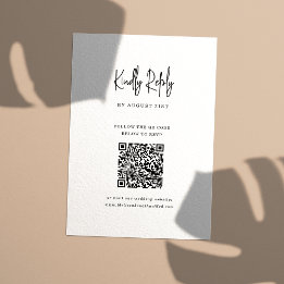 QR Code minimalistisch handgeschreven script bruil RSVP Kaartje