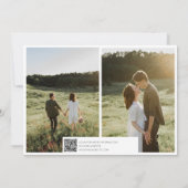 QR Code minimalistisch modern 3 foto Verloving Save The Date (Achterkant)