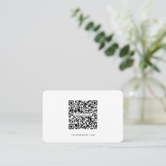 QR-code, minimalistisch modern, eenvoudig, zwart e Visitekaartje (Staand voorkant)