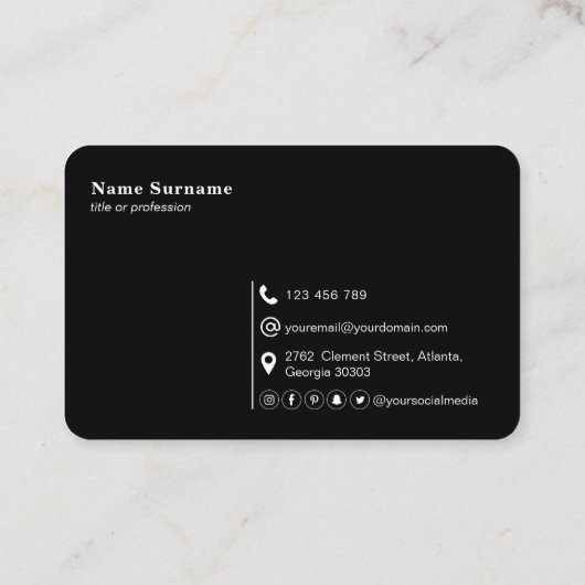 QR-code, minimalistisch modern, eenvoudig, zwart e Visitekaartje (Achterkant)