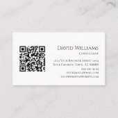 QR-code minimalistisch modern zwart wit Visitekaartje (Voorkant)
