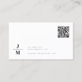 QR-code minimalistisch monogram professional Visitekaartje (Achterkant)