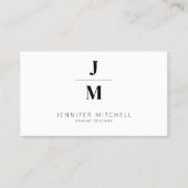 QR-code minimalistisch monogram professional Visitekaartje (Voorkant)