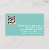 QR-code | minimalistisch monogram van munt en perz Visitekaartje (Achterkant)