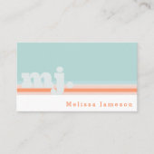 QR-code | minimalistisch monogram van munt en perz Visitekaartje (Voorkant)